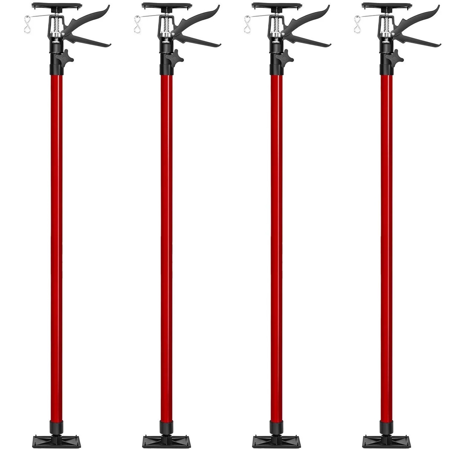 Tectake 4Er Set Teleskopstützen  Stufenlos Höhenverstellbar 115 – 290 cm  20 x 8 x 115 cm Rot