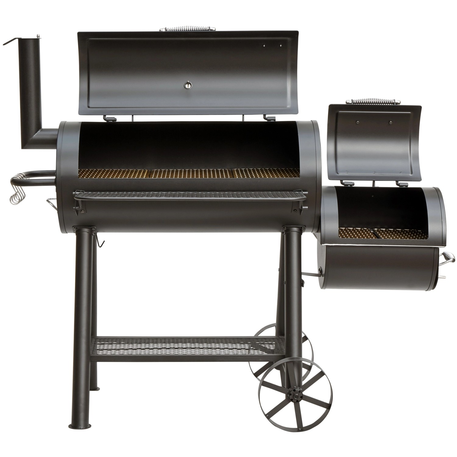 El Fuego Holzkohlegrill/Smoker Buffalo, ca. 155cm breit, mit separater Feuerkammer und Ablage.