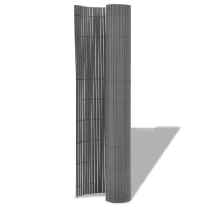 vidaXL Gartenzaun Doppelseitig PVC 90 x 300 cm Grau 43626