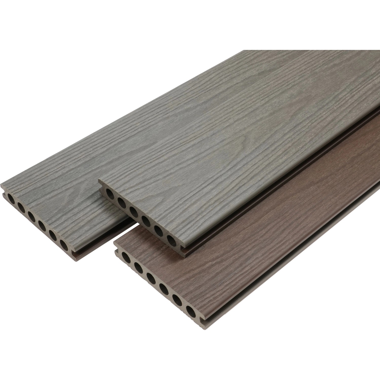 Terrassendiele WPC Braun/Grau Coxextrudiert 2,3 cm x 13,8 cm x 290 cm kaufen bei OBI