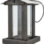 Grau-braunes Vogelhaus mit Schiebedach aus Metall, 28x19x19 cm. Vogelfutterspender mit Getreidesilo.