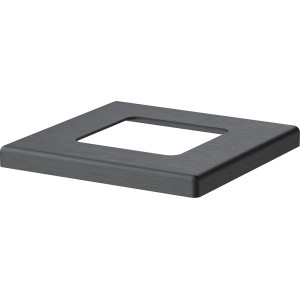 ZacAlu Abdeckplatte, anthrazit, für Zaunpfosten-Bodenanker, 7,3x7,3 cm. Zubehör für Zaunbau.