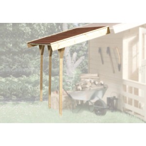 Weka Schleppdach Typ 2, 120x330 cm, Naturholz für Gartenhaus als Holzlager