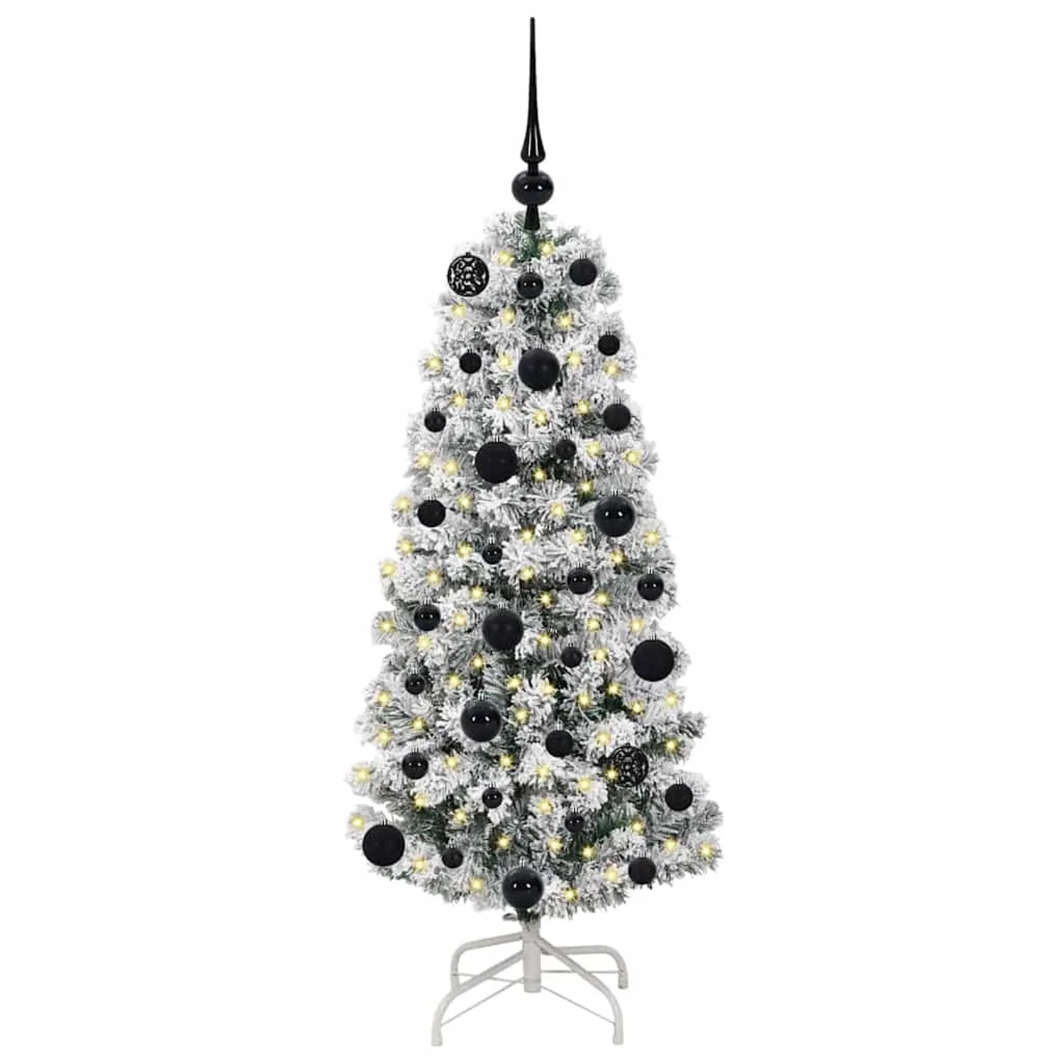 vidaXL Künstlicher Klappbarer Weihnachtsbaum Grün und Weiß 120 cm 3395578