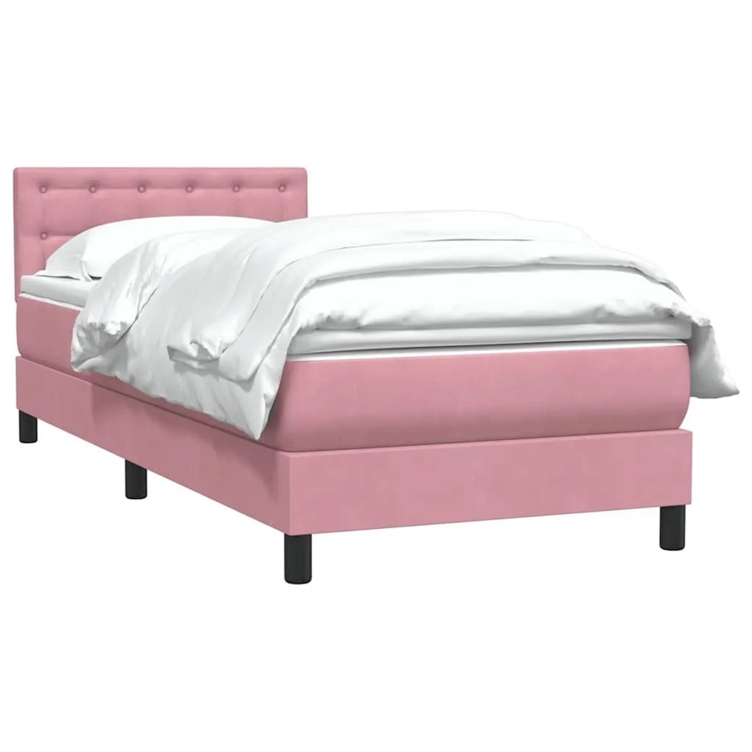 vidaXL Boxspringbett mit Matratze Rosa 90x210 cm Samt 3316580 günstig online kaufen
