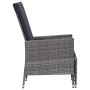 Graues 2-tlg. Garten-Lounge-Set aus Polyrattan mit anthrazitfarbenen Kissen.