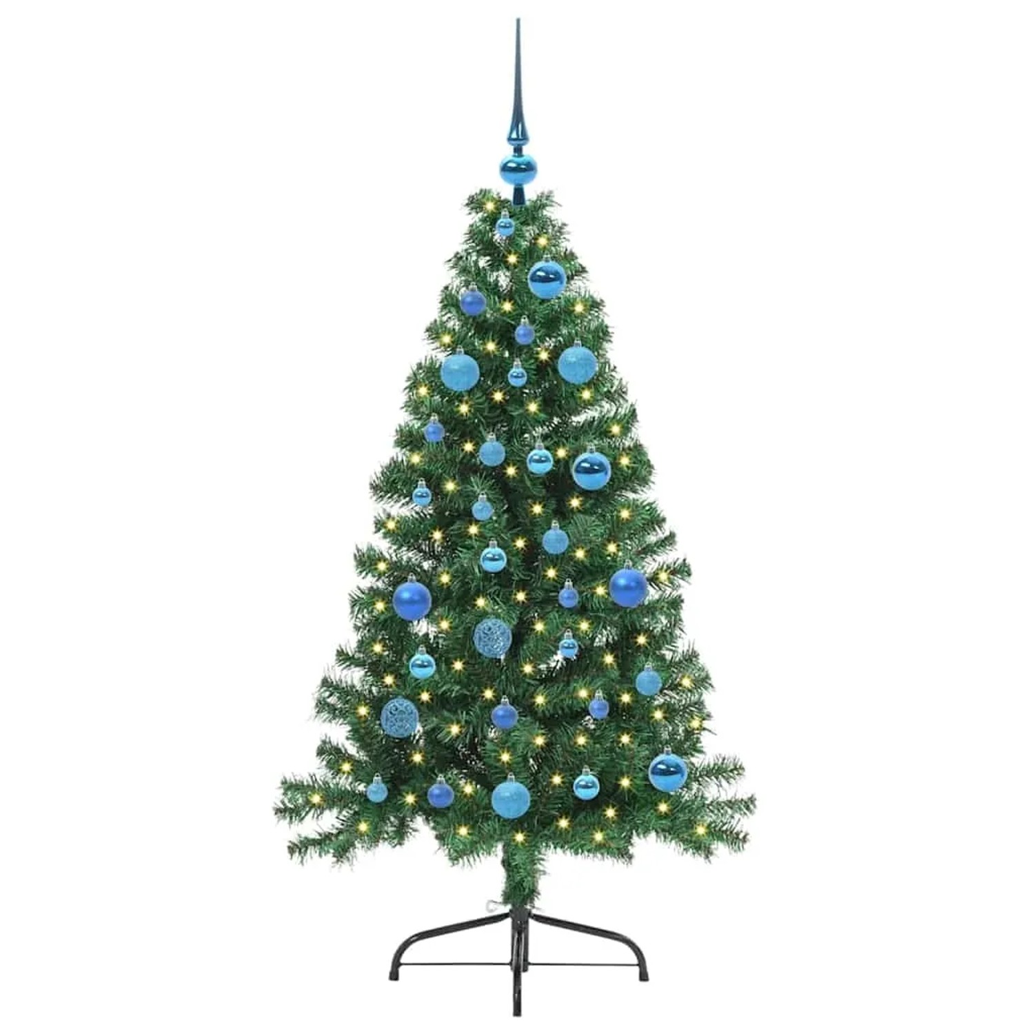 vidaXL Künstlicher Vorbeleuchteter Weihnachtsbaum Grün 150 cm PVC 3397005