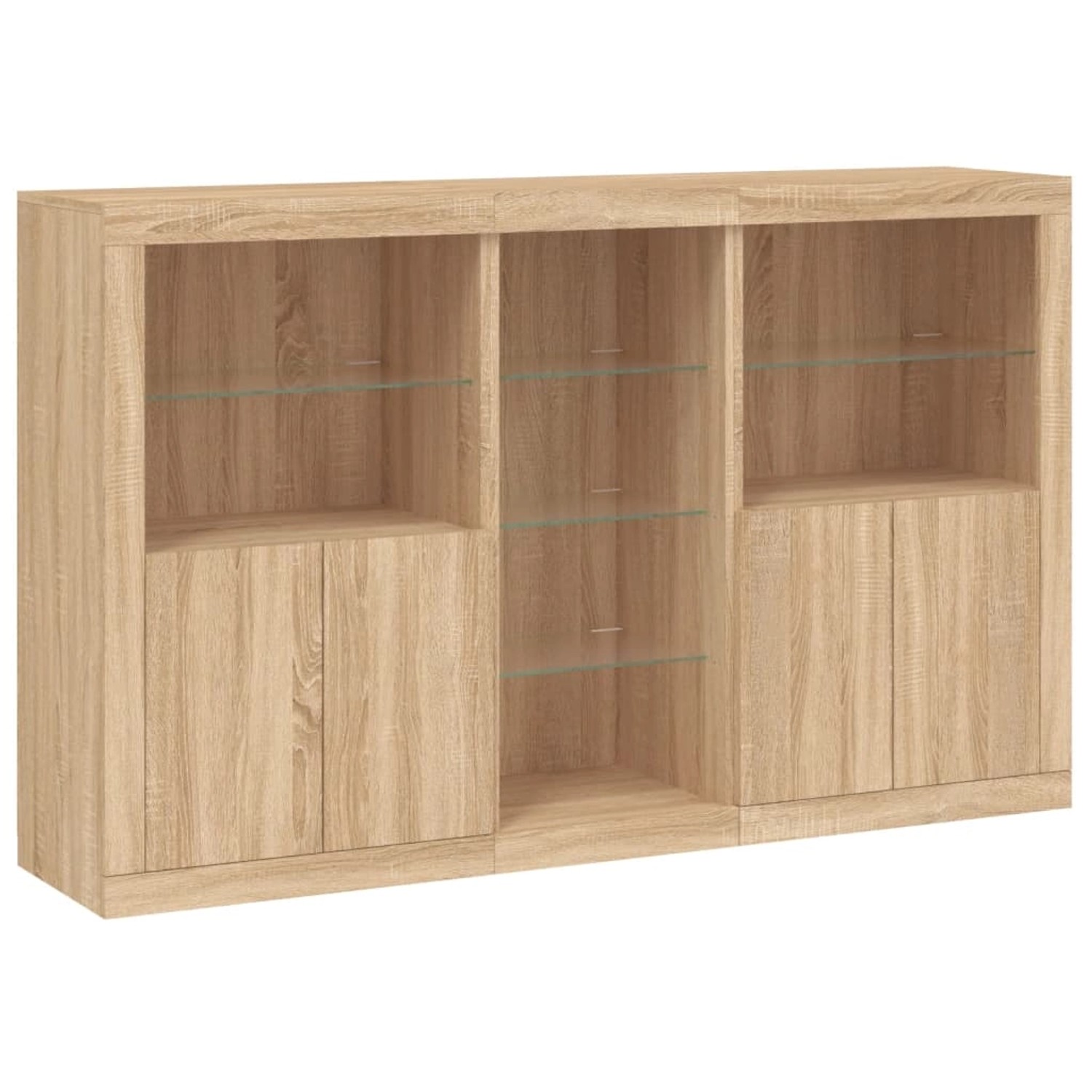 vidaXL Sideboard mit LED-Leuchten Sonoma-Eiche 162x37x100 cm 3209172 günstig online kaufen