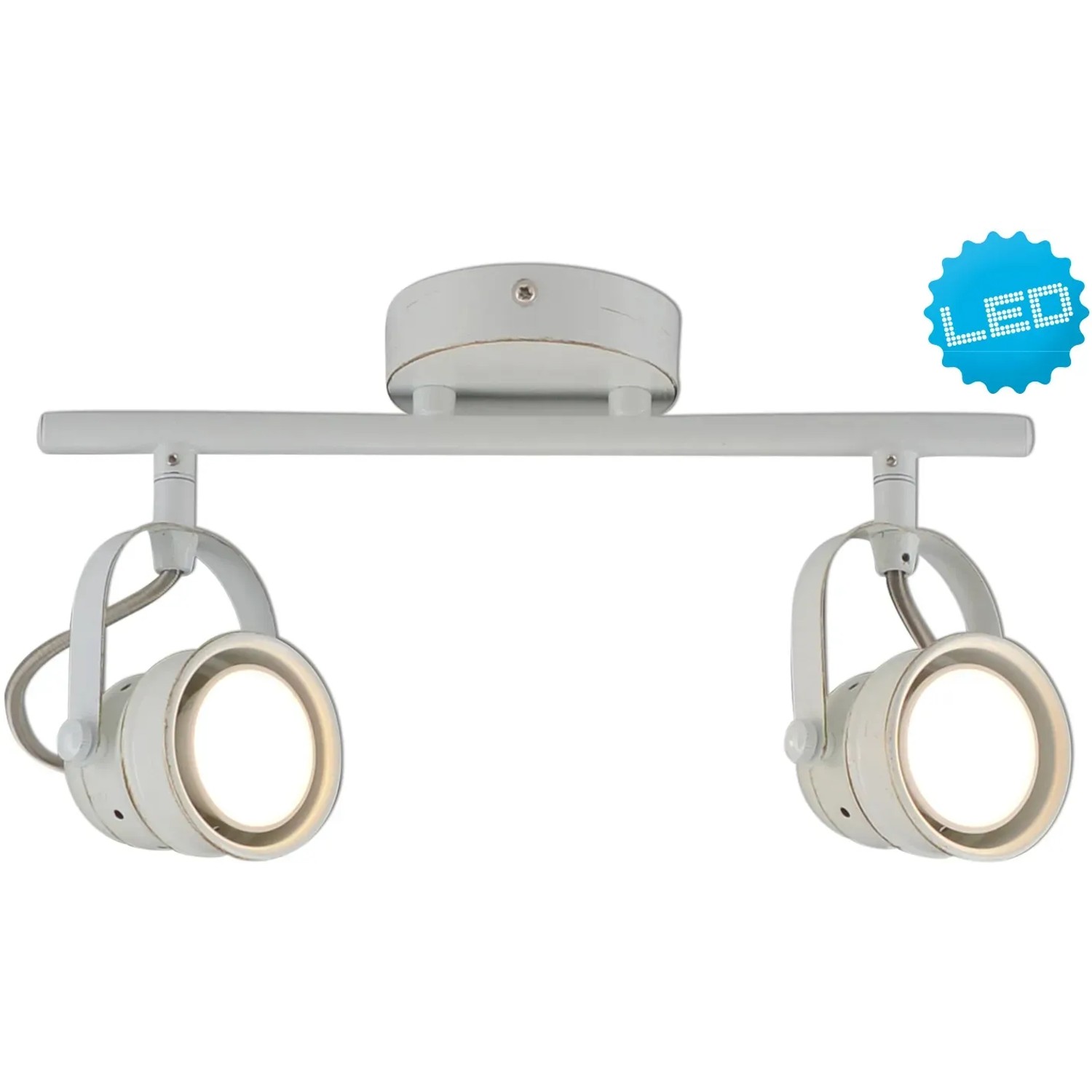Näve LED-Spot Agona, 2-flammig, weiß antik. Deckenleuchte mit zwei Strahlern.