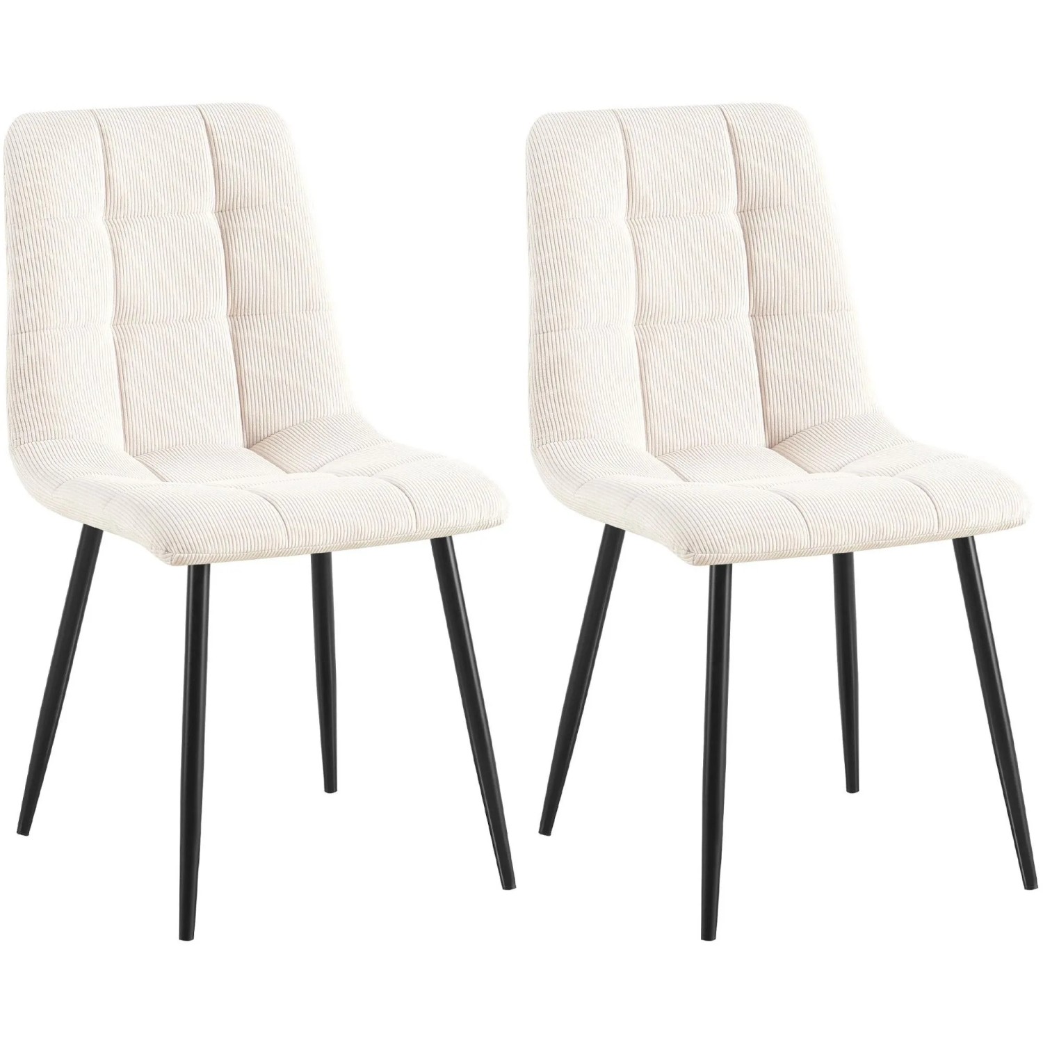 CLP 2er Set Esszimmerstuhl Tilde creme/Cord