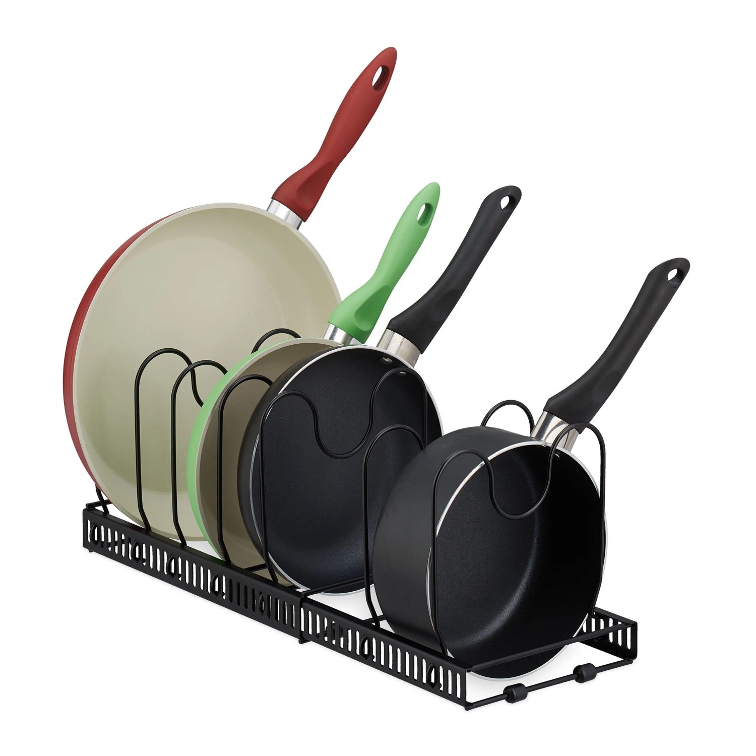 Relaxdays Pfannenhalter Eisen Schwarz Ausziehbar Rutschfest 19 cm x 31 cm bis 59 cm x 18 cm 1 kg