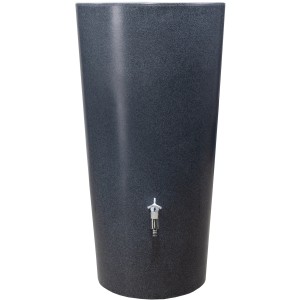 Garantia Regenwasserbehälter Stone 2in1, 210 l, Lava-Optik mit integrierter Pflanzschale und Wasserhahn.