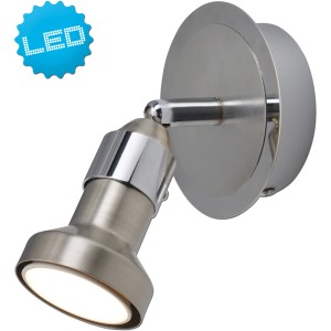 Näve LED-Spot Motril, 1-flammig, Chrom/Metall blank. Wandspot oder Deckenleuchte.