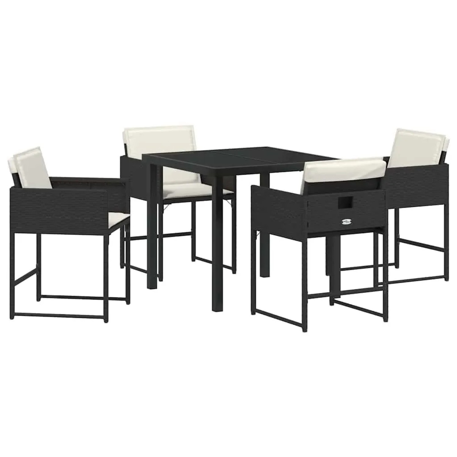 vidaXL Garten Essgruppe 5-Tlg Schwarz Poly-Rattan 3380713 günstig online kaufen