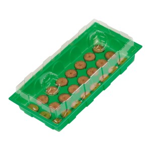 Anzuchthaus mit 28 Quell-Tabs: Zimmer-Gewächshaus für die Pflanzenanzucht mit transparenter Abdeckung.