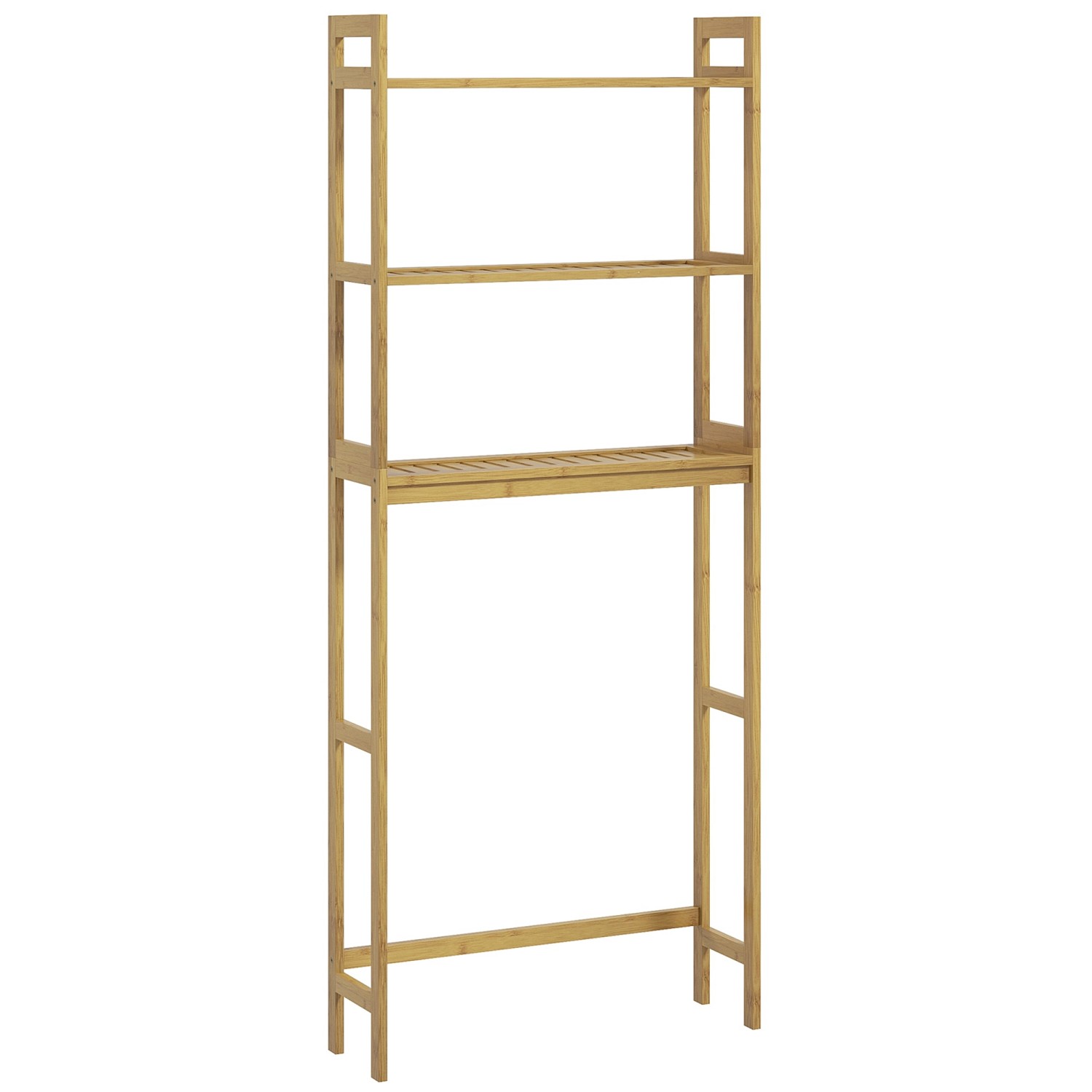 Kleankin Toilettenregal Bambus Naturholz 68L x 20B x 165H cm