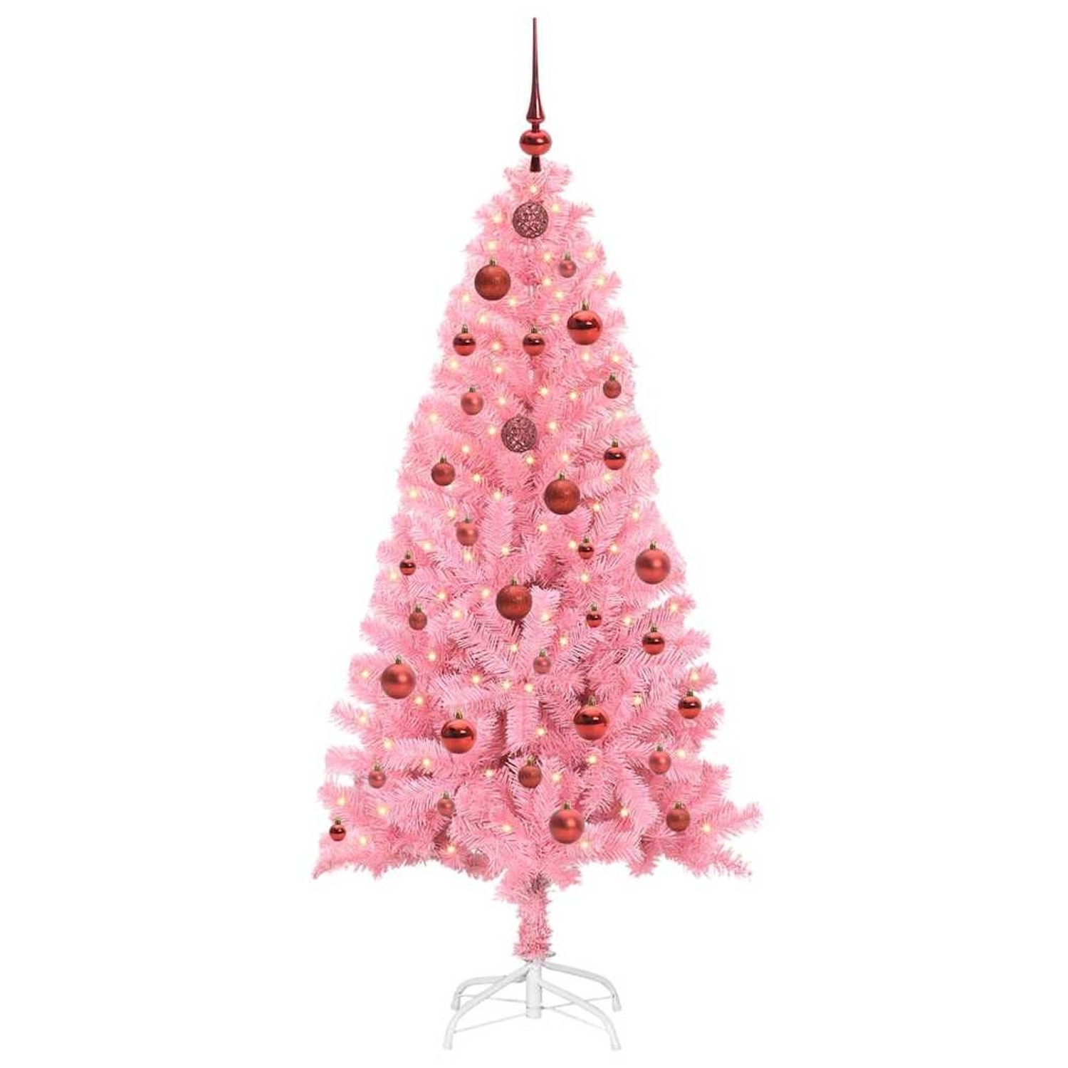 vidaXL Weihnachtsbaum mit 150 LEDs mit Ständer Rosa 150 cm PVC 3396416