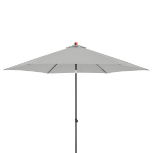 Doppler Marktschirm MyZone, hellgrauer Gartenschirm mit Push-Up Mechanik.