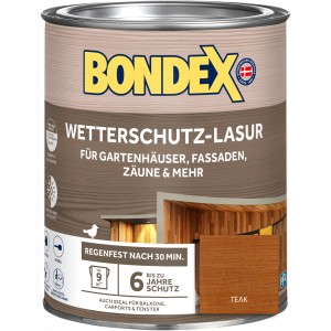 Dose Bondex Wetterschutz-Lasur Teak, Holzlasur für Außen, 750ml.