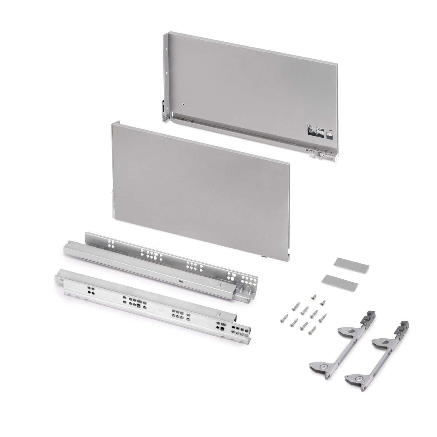 Thumbnail - Emuca Aussenschublade Vertex 3D 60 kg Schublade Höhe 242 mm Tiefe 450 mm Stahl Silvergrau