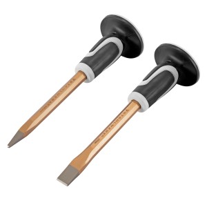 STAHLWERK Meißel-Set, 2-teilig: Flach- und Spitzmeißel, 300 mm, mit Handschutz für sicheres Arbeiten.
