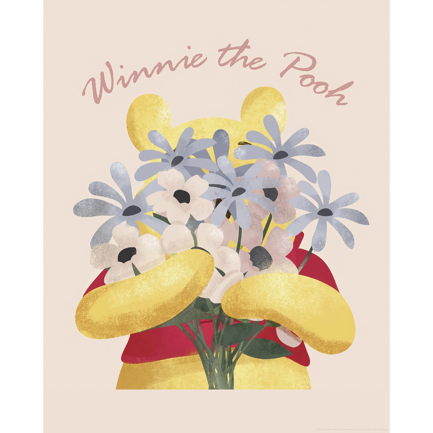 Komar Wandbild Disney Winnie the Pooh Into The Blooms 40 cm x 50 cm Gelb günstig online kaufen