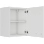 OPTIFIT Oslo214 Küchen-Hängeschrank, 45 cm, Feinstruktur Weiß, mit offener Tür und Einlegeboden.