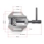 Grauer Wiltec Maschinenschraubstock aus Gusseisen mit 200mm Backen und Schraubmechanismus für präzises Spannen in der Werkstatt.