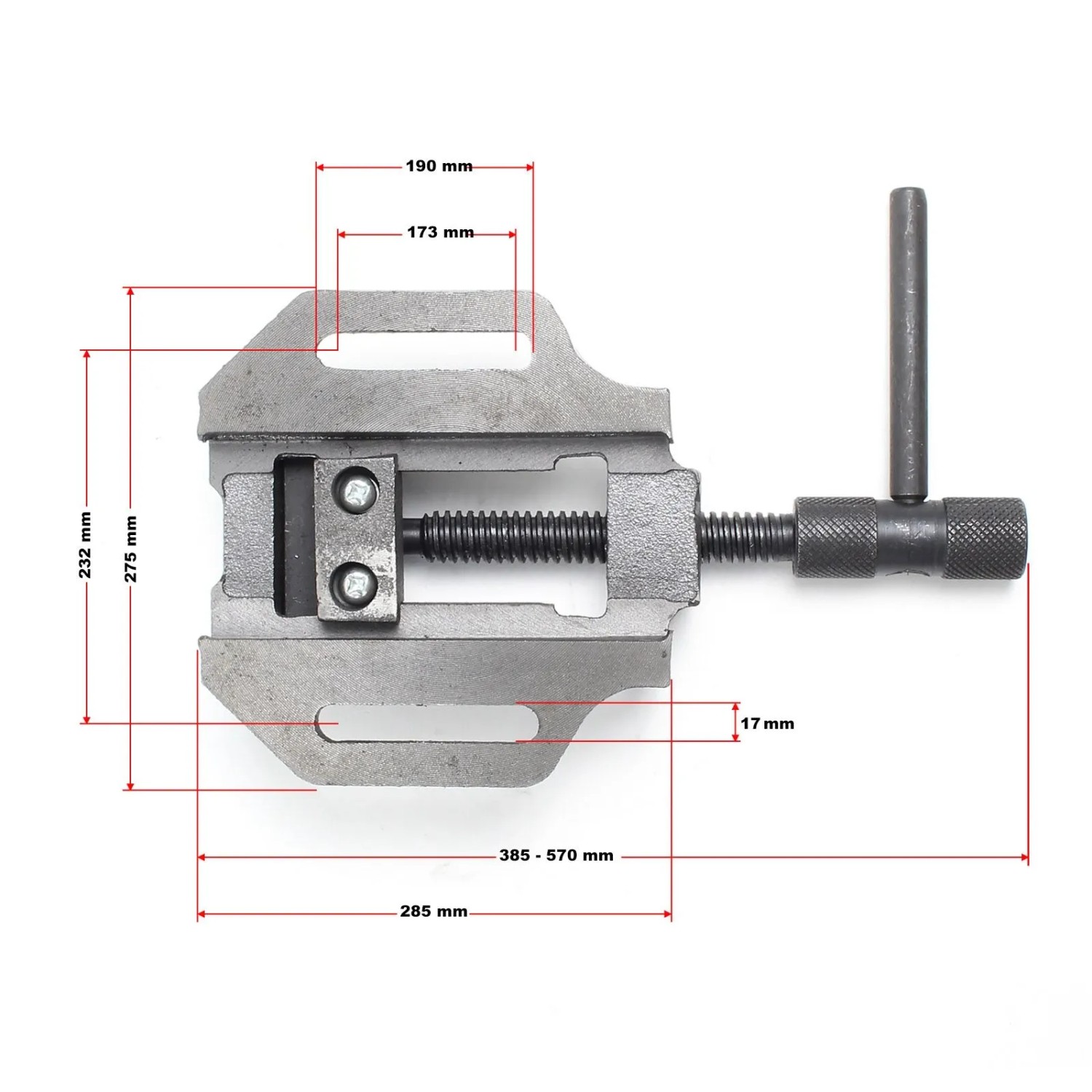 Grauer Wiltec Maschinenschraubstock aus Gusseisen mit 200mm Backen und Schraubmechanismus für präzises Spannen in der Werkstatt.