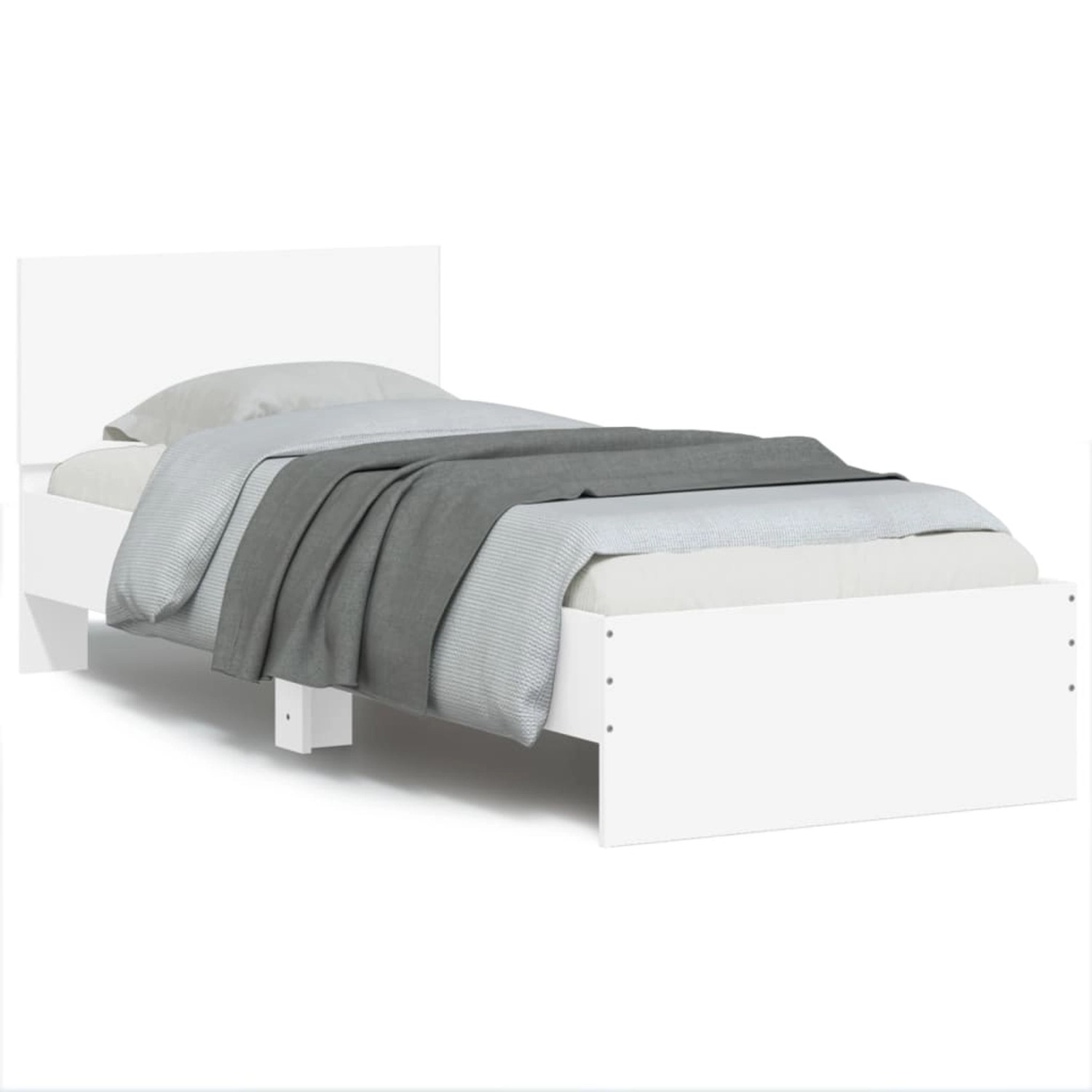 vidaXL Bettgestell mit Kopfteil und LED-Leuchten Weiß 90x200 cm 838806 günstig online kaufen