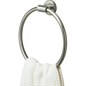 Tiger Handtuchring Boston, Edelstahl gebürstet, mit Handtuch. Wandmontage für Bad oder Gäste-WC.
