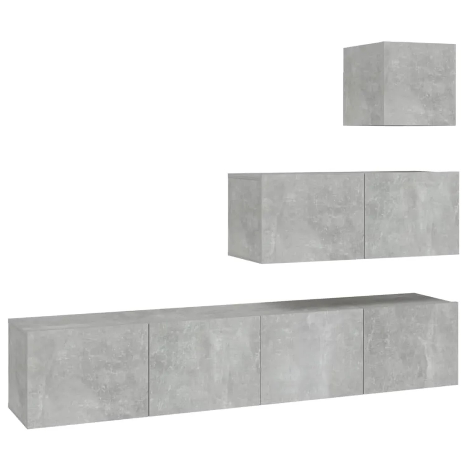 vidaXL 4-tlg. TV-Schrank-Set Betongrau Holzwerkstoff 2