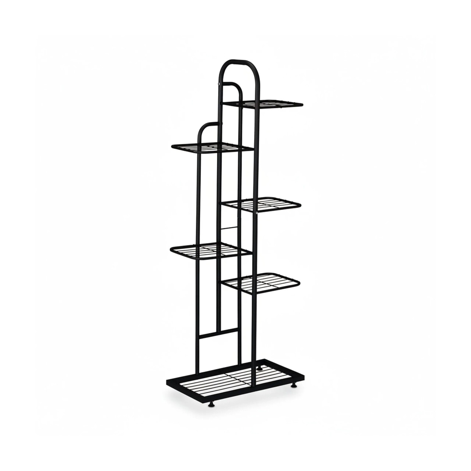 Relaxdays Blumenregal Stahl Schwarz Höhenverstellbar Klappbar 109,5 cm x 44 cm x 22 cm 1,4 kg