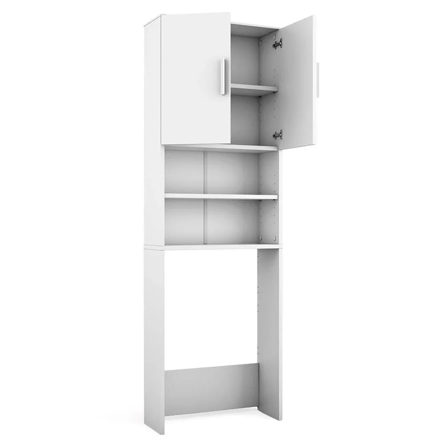 Vicco Toilettenschrank Weiß 64 x 190 mit 2 Türen