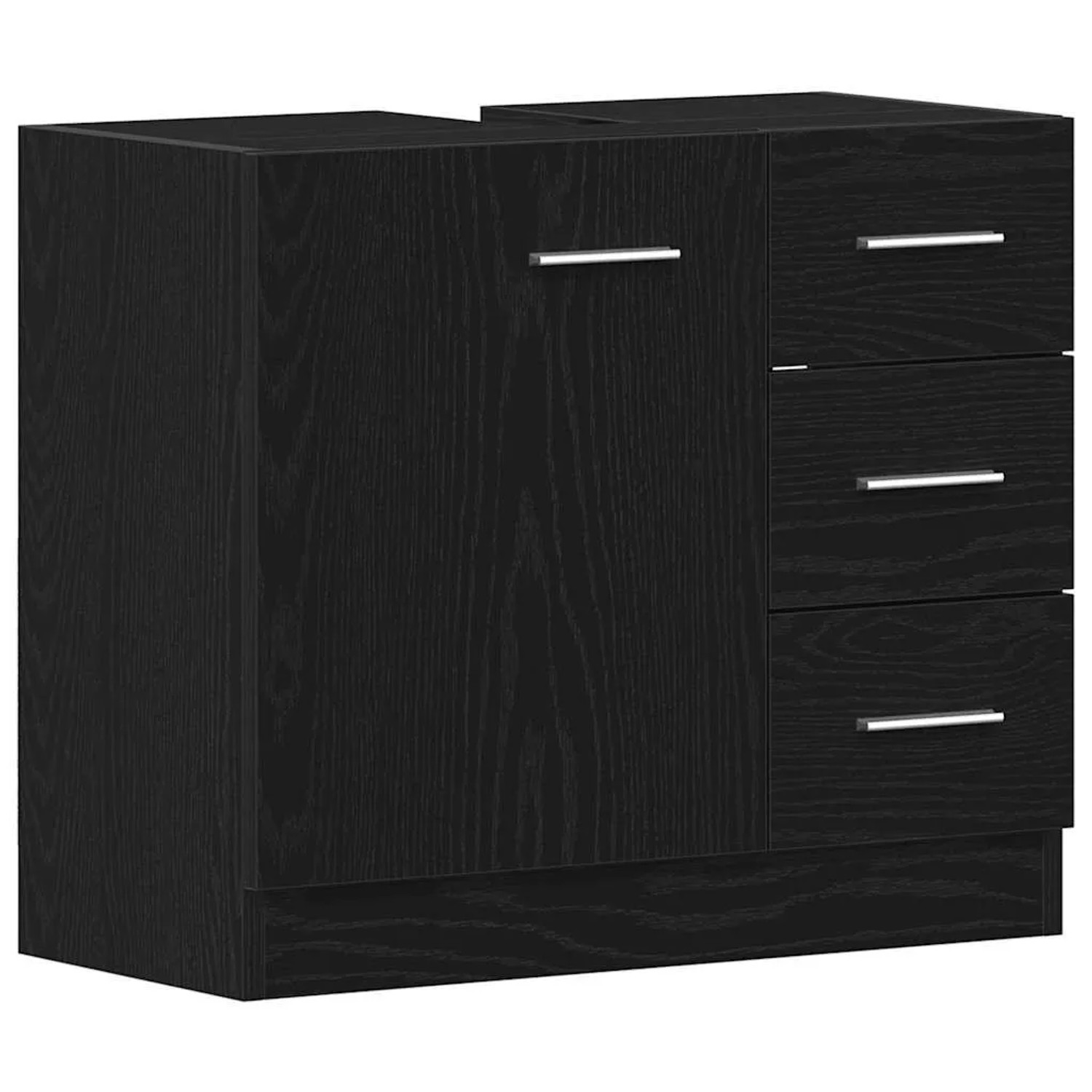 vidaXL Waschbeckenunterschrank Schwarz Eichen-Optik 63x30x54 cm 862022 günstig online kaufen
