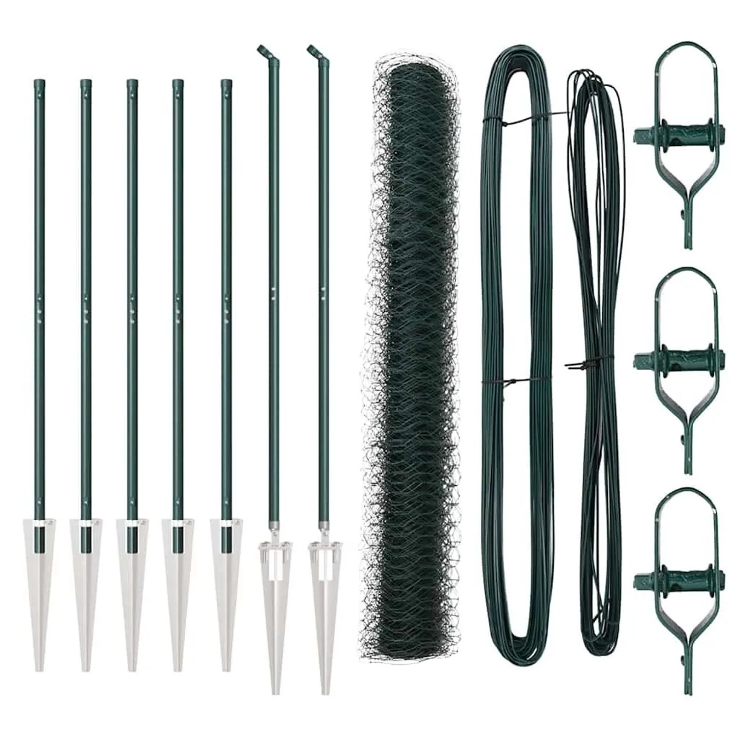 vidaXL Zaunpfosten Grün 10 x 1,2 m 50 mm Maschen Stahl und PVC 3353065 günstig online kaufen