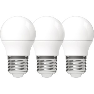 3er-Set LED-Leuchtmittel E27 Globe G45, 4,9W, warmweiß, für Lampen und Leuchten.