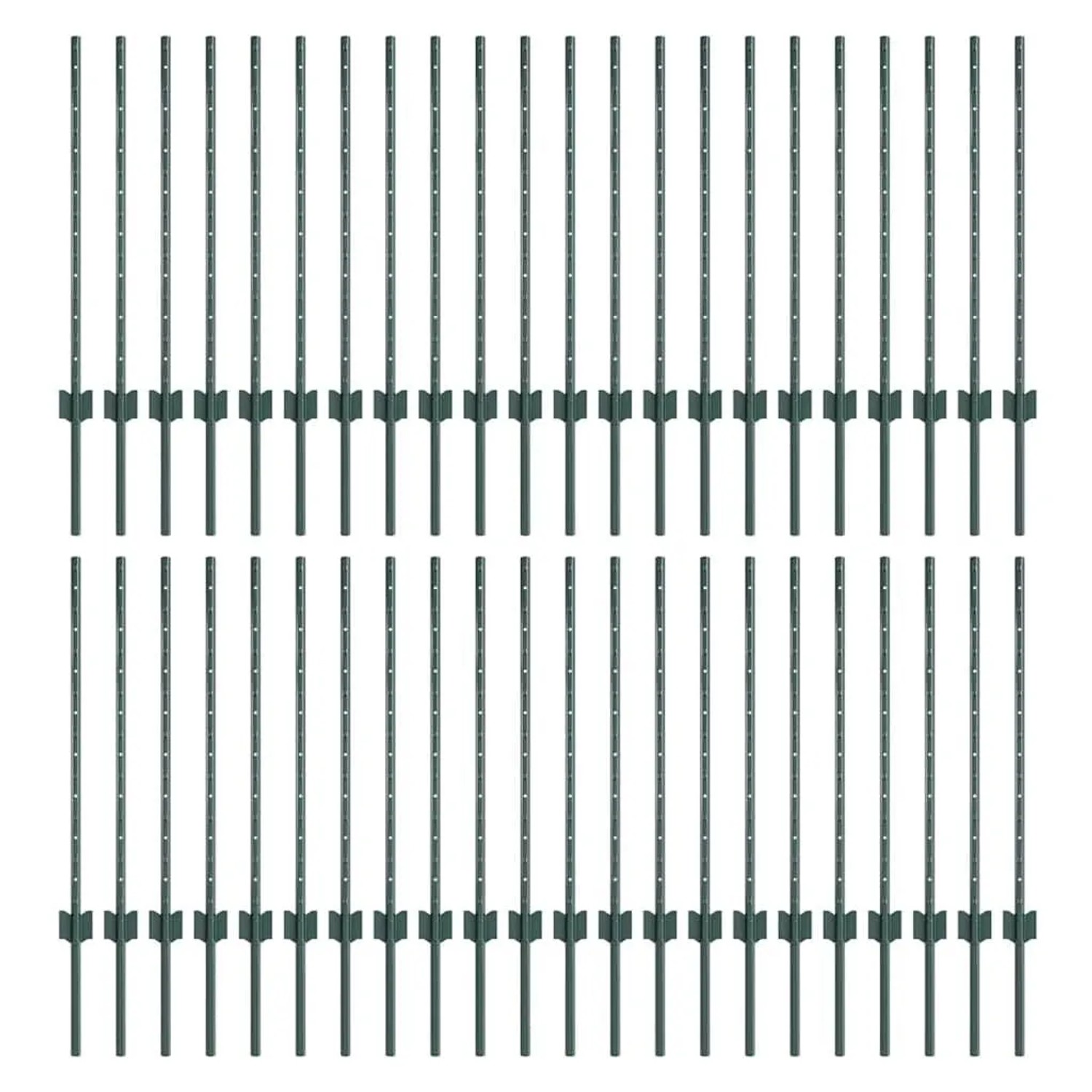 vidaXL Zaunpfosten 44 Stk Grün 120 cm Stahl 3335917