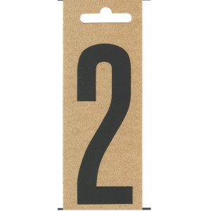 Schwarze Folien-Zahl 2 von Seilflechter, selbstklebend, 100 mm hoch, für Boote und Briefkästen.
