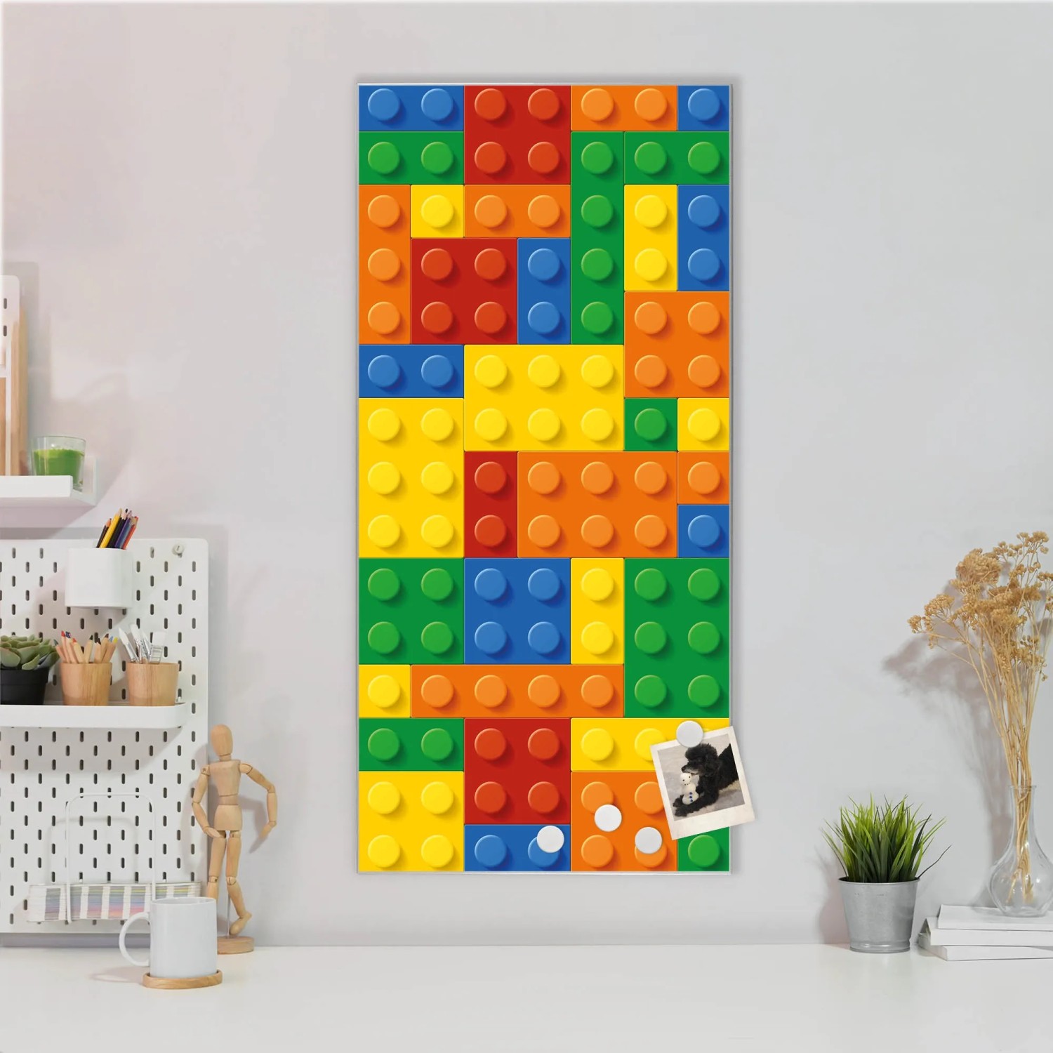 Banjado Magnettafel 30x75 Cm – Magnetwand Aus Metall Mit Motiv, Inkl. 4 Magneten & Montagezubehör