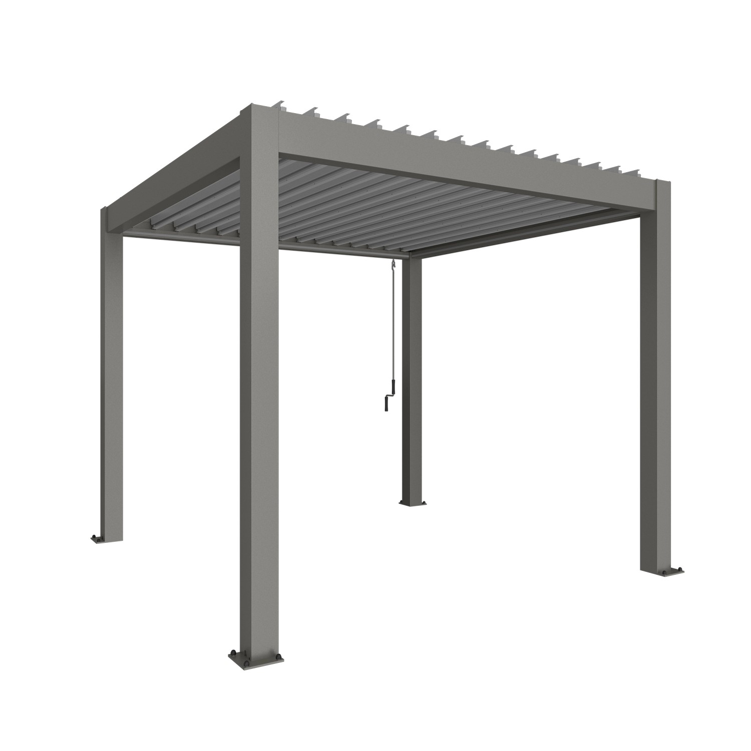 Biohort Pergola 255 cm x 312 cm x 312 cm Quarzgrau/Silber-Metallic günstig online kaufen