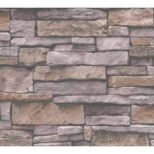 Bricoflor Vliestapete in 3D Bruchstein Optik, grau braune Steintapete für Wohnräume.