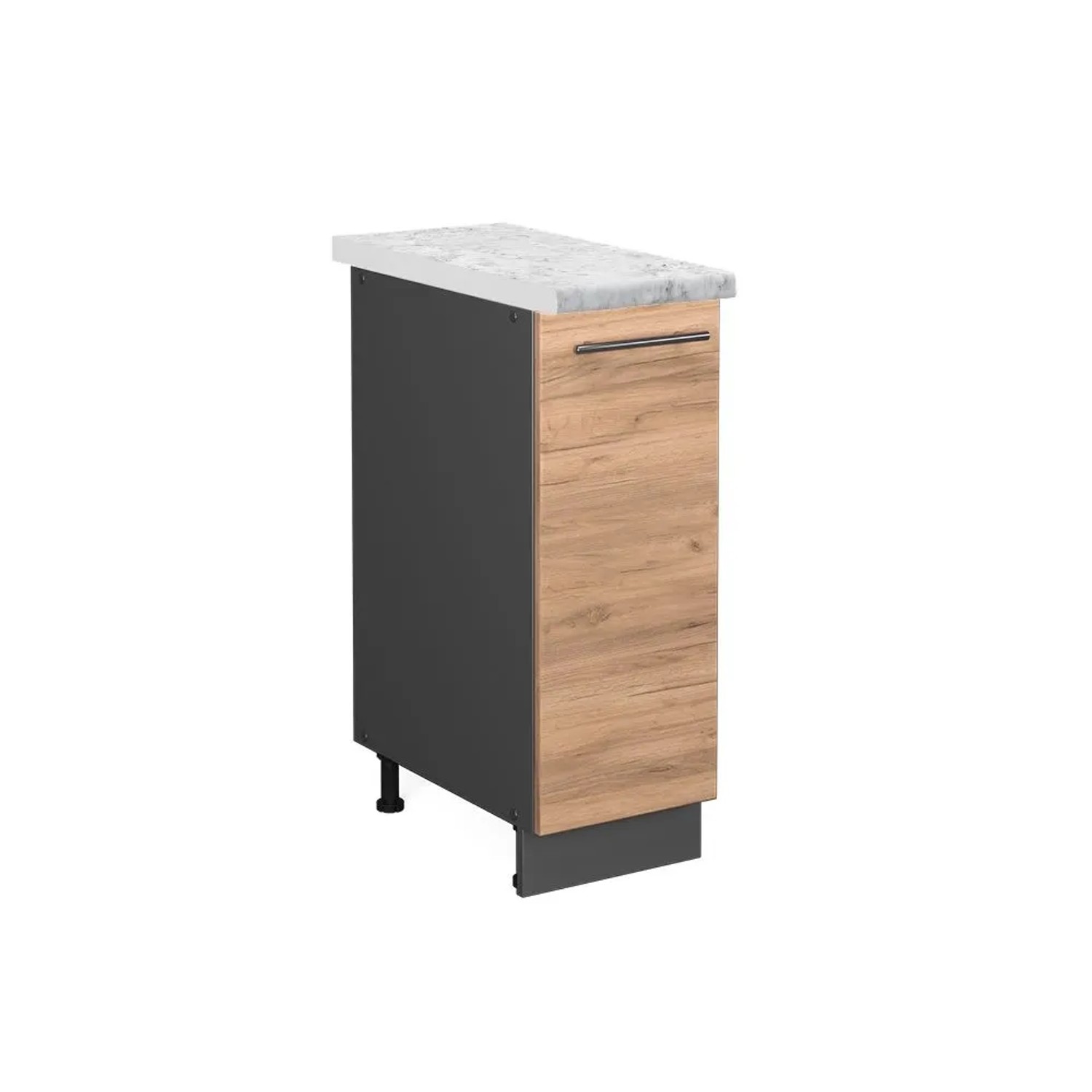 Vicco Apothekerschrank Fame-Line Goldkraft Eiche Anthrazit 30 cm AP Marmor