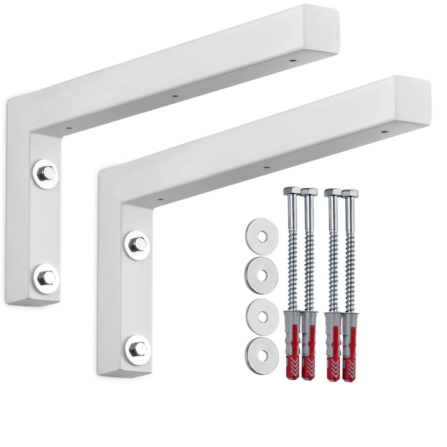 SOTECH 2 x Wandkonsole L-Winkel WK350 350 x 150 x 30 mm Weiß Matt