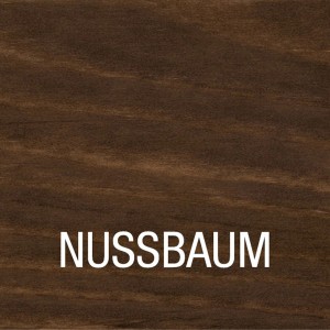 Holzbeize Nussbaum: Farbmuster der Bondex Holzbeize für Innen, Farbton Nussbaum.
