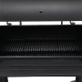 Schwarzer tepro Smoker Milwaukee Holzkohlegrill mit geöffnetem Deckel und Grillrost.