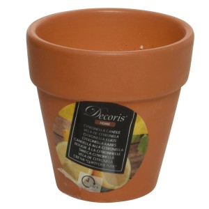 Decoris Citronella Kerze im Topf, gelb-natur, Ø 8cm, für Garten und Terrasse.