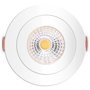 Weißer, dimmbarer LED-Einbaustrahler, 4,5 W, mit verstellbarer Farbtemperatur (CCT) für den Innenbereich.