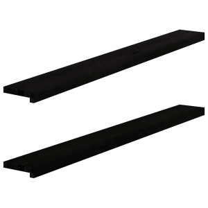 vidaXL Fensterbänke 2 Stk Dunkelbraun 140x15x2 cm Massivholz Eiche 4009171