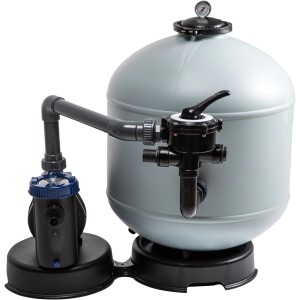 Steinbach Sandfilteranlage SM 16 für Pools bis 80.000 l, mit Manometer und 6-Wege-Ventil.